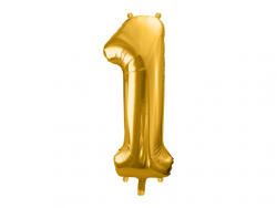 PartyDeco Balon folie Numarul 1 , 86 cm, auriu (1 pachet 1 buc. ) (FB1M-1-019)