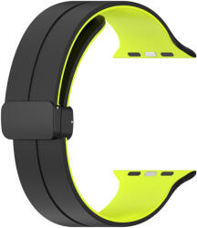 4wrist Curea din silicon cu închidere magnetică pentru Apple Watch 42/44/45/49 mm - Black/Green