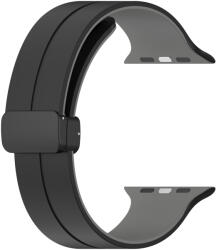 4wrist Curea din silicon cu închidere magnetică pentru Apple Watch 38/40/41 mm - Black/Grey
