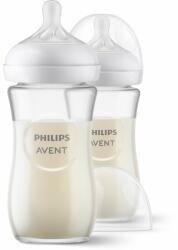 Philips Natural Response Pure Glass biberon pentru sugari 1 m+ 2x240 ml
