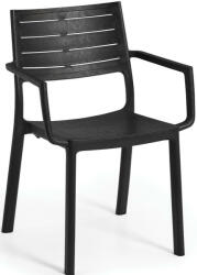 Keter Metaline műanyag kerti szék, sötétszürke