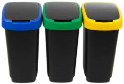 Rotho Twist hulladék tároló 3 db-os szett, 25 L - kék, zöld, sárga