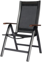 Sun GARDEN Ass comfort összecsukható, exkluzív alu. kerti szék - antracit/fekete