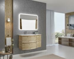 Savinidue Armonia 105 cm-es fürdőszobaszekrény aranytölgy+ mosdó