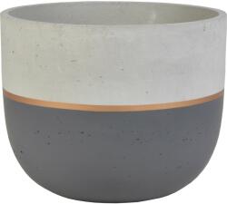  Cement kaspó 38 cm antracit-szürke arany csíkkal (605392)