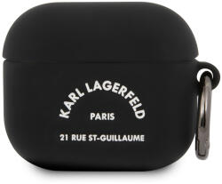 Karl Lagerfeld Husa Karl Lagerfeld Rue St Guillaume pentru Apple AirPods 3, Neagra KLACA3SILRSGBK (KLACA3SILRSGBK)