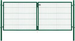  Kétszárnyú kapu Classic egyrudas panelkitöltés zöld 150 cm x 300 cm (043354)
