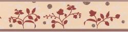 AS-Creation Bordűr piros-drapp virágmintás 5 m x 0, 13 m FSC