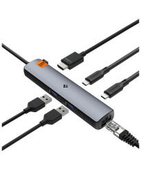 Spigen Pro Multi Hub, szürke (6 Port) PD2302 (ACA06193)