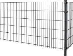  Kétrudas hálós kerítéspanel fém 123 cm x 201 cm antracit (041023)