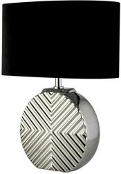 Searchlight Ceramic kerámia króm asztali lámpa E14 60W fekete textil búrával