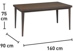  Davenport asztal barna 75 cm x 160 cm x 90 cm