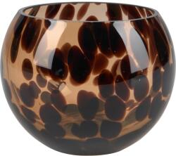  Safari Lodge mécsestartó üveg 9, 5 cm x 13 cm átmérő barna (140643)