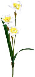 Művirág nárcisz 3 virággal fehér-sárga 57 cm (21-7556-07)