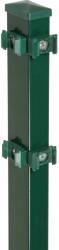 Sarokkerítésoszlop kétrudas hálós kerítéspanelhez zöld 4 cm x 6 cm x 260 cm (041109)