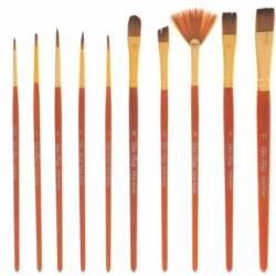 Kik Artist Brushes 10pcs set de perii de vopsea, roșu (KX5550)