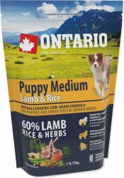 ONTARIO Hrăniți Ontario Puppy Medium Miel și Orez 0, 75 kg (214-10293)