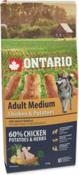 ONTARIO Hrăniți Ontario Adult Medium Pui și Cartofi 12 kg (214-10638)