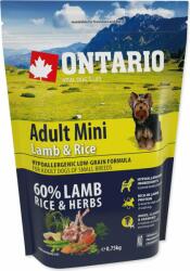 ONTARIO Hrăniți Ontario Adult Mini Miel și Orez 0, 75 kg (214-10593)