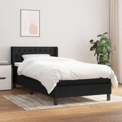 vidaXL fekete szövet rugós ágy matraccal 100 x 200 cm (3129931) - vidaxl