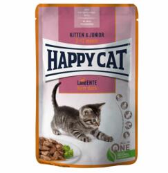 Happy Cat Hús szószban Kiscicák és Junior számára, Land-Ente 12 x 85 g