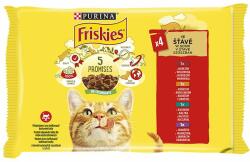 Friskies alutasakos macskaeledel - csirke, marha, bárány és kacsa szószban 12 x (4 x 85 g)
