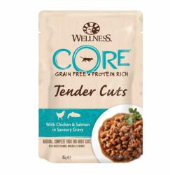 Wellness Core Tender Cuts csirke és lazac 6 x 85 g