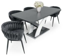  Deluxe szék Elis asztallal - 4 személyes étkezőgarnitúra