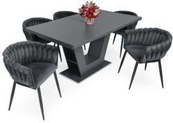  Deluxe szék Prága asztallal - 5 személyes étkezőgarnitúra