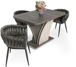  Deluxe szék Enzo asztallal - 3 személyes étkezőgarnitúra
