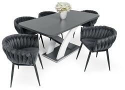 Deluxe szék Elis asztallal - 5 személyes étkezőgarnitúra