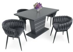  Deluxe szék Fanni asztallal - 4 személyes étkezőgarnitúra