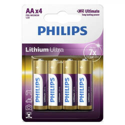 Philips FR6LB4A/10 elem lítium ultra aa 4-bliszter (FR6LB4A10)