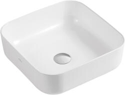 INVENA Malaga, kerámia munkalap mosogató 390x390x140 mm, fehér fényes, INV-CE-39-001-C (INV-CE-39-001-C)