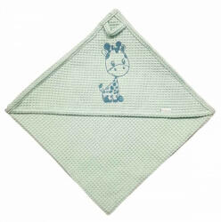  Babastar hímzett fürdőlepedő Waffle110*110 cm - zsiráf zöld