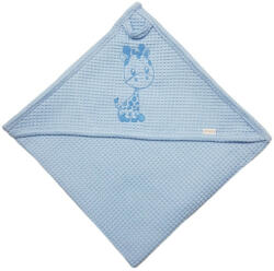  Babastar hímzett fürdőlepedő Waffle110*110 cm - zsiráf kék