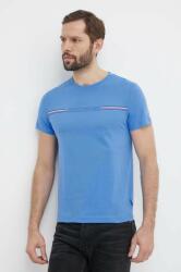 Tommy Hilfiger pamut póló férfi, nyomott mintás - kék S - answear - 19 990 Ft