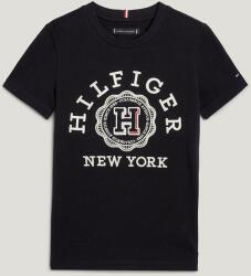 Tommy Hilfiger gyerek pamut póló fekete, nyomott mintás - fekete 116