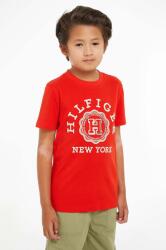 Tommy Hilfiger gyerek pamut póló piros, nyomott mintás - piros 110 - answear - 16 990 Ft