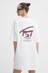 Tommy Hilfiger pamut ruha fehér, mini, oversize - fehér XS