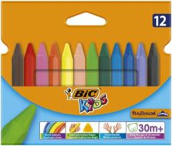 BIC Zsírkréta, BIC KIDS "PlastiDecor Triangle", 12 különbözõ szín (12 db)