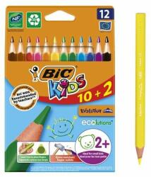 BIC Színes ceruza készlet, háromszögletű, BIC KIDS "Evolution Triangle", 12 különbözõ szín (12 db)