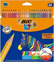 BIC Színes ceruza készlet, BIC KIDS "Evolution Stripes", 24 különbözõ szín (24 db)