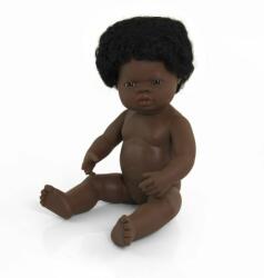 Miniland Hajas baba, 38 cm, ruha nélkül, afrikai lány (ML_31054)
