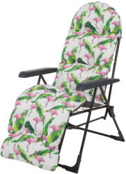 Patio Samar Plus összecsukható kerti szék lábtartóval flamingós