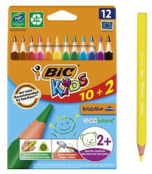 BIC Színes ceruza készlet, háromszögletű, BIC KIDS "Evolution Triangle", 12 különböző szín (8871463)
