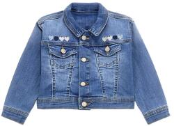 GUESS Деним яке за мини момиче с бродирани сърца и бродиран надпис Guess на гърба