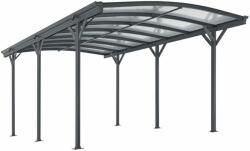 Juskys Gépkocsibeálló ívelt tetővel 5x3 m sötétszürke - mall