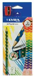 LYRA Színes ceruza LYRA Groove Slim háromszögletű vékony 12 db/készlet+hegyező (2821120)