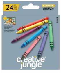 Creative Jungle Zsírkréta CREATIVE JUNGLE Grey kerek hegyezettt 24 színű (CFA2454) - decool